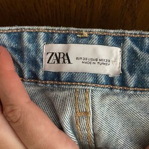 Zara ripped wide leg jeans